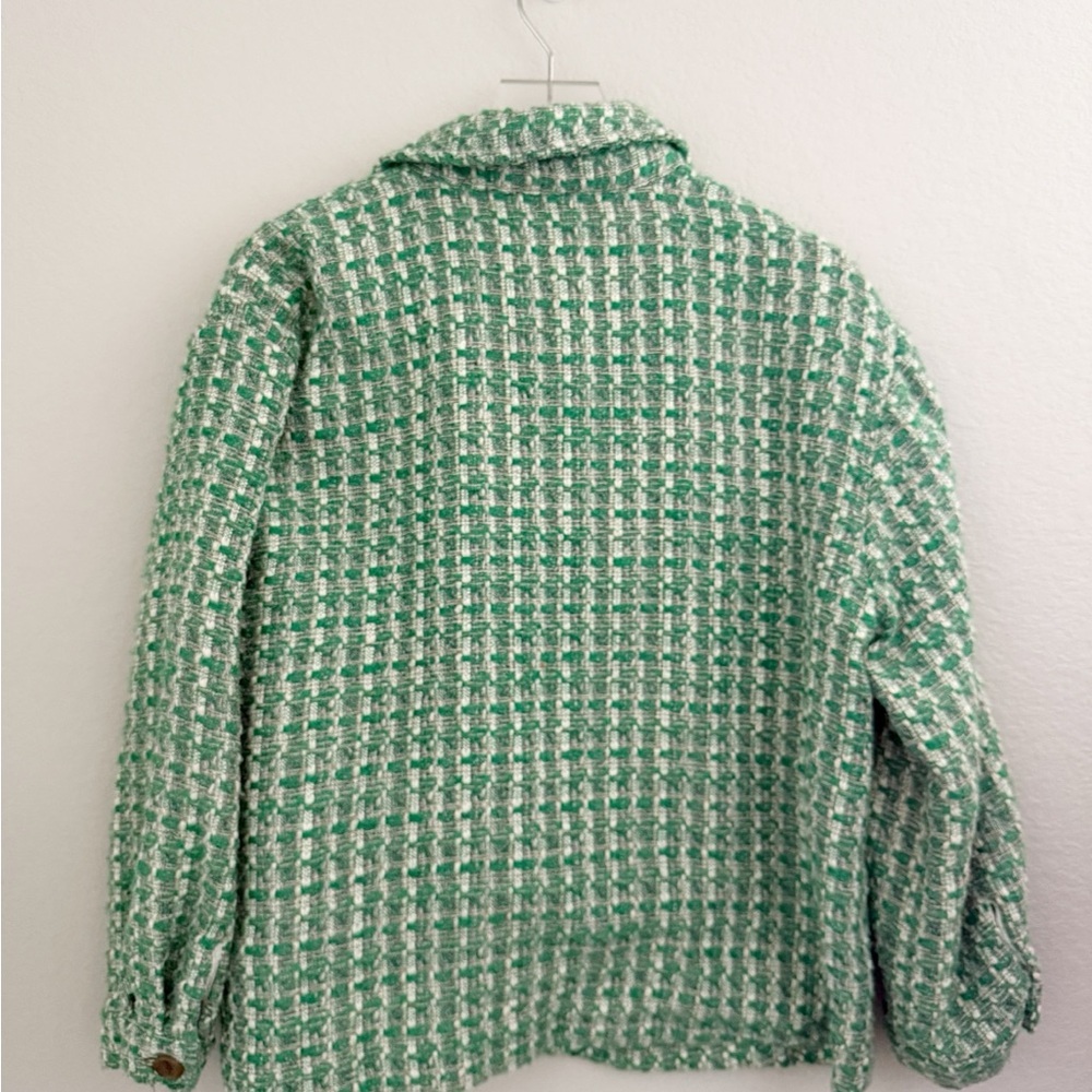 Anthropologie Maeve Tweed Green Jacket Shacket - Picture 3 of 9